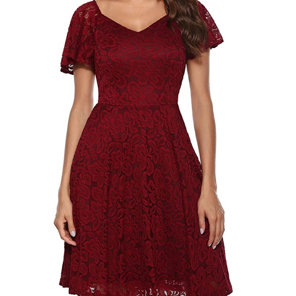 New Womens Cocktail Party Dress with Lace